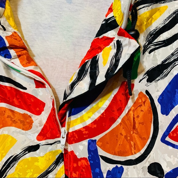 80’s Tail Vintage Tennis Zip Up Jacket with Vibrant Abstract Print - Picture 9 of 11